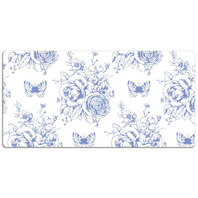 Tapis de bureau Papillons et fleurs