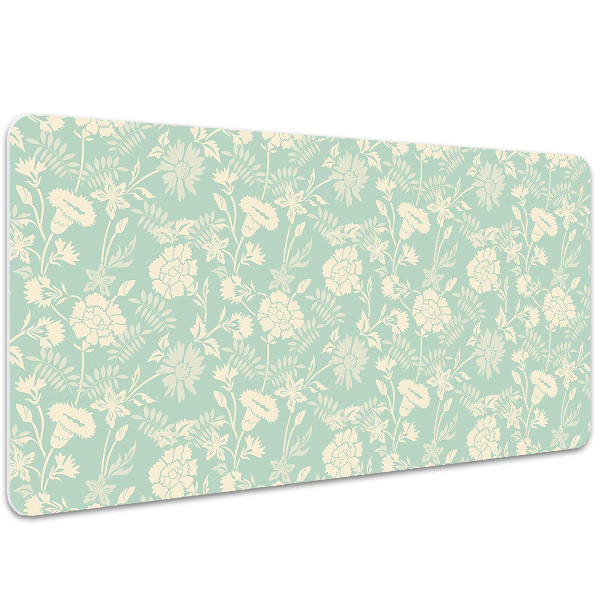 Tapis de bureau fleurs blanches