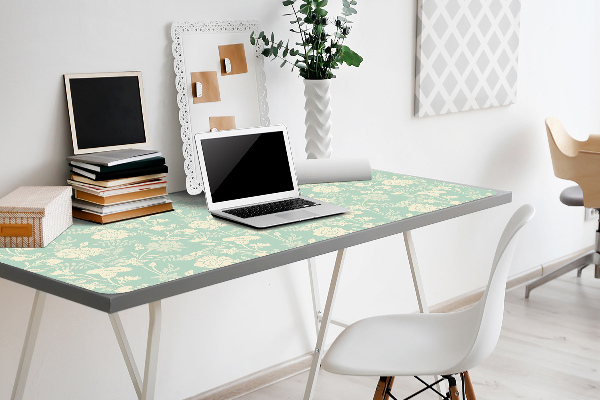 Tapis de bureau fleurs blanches