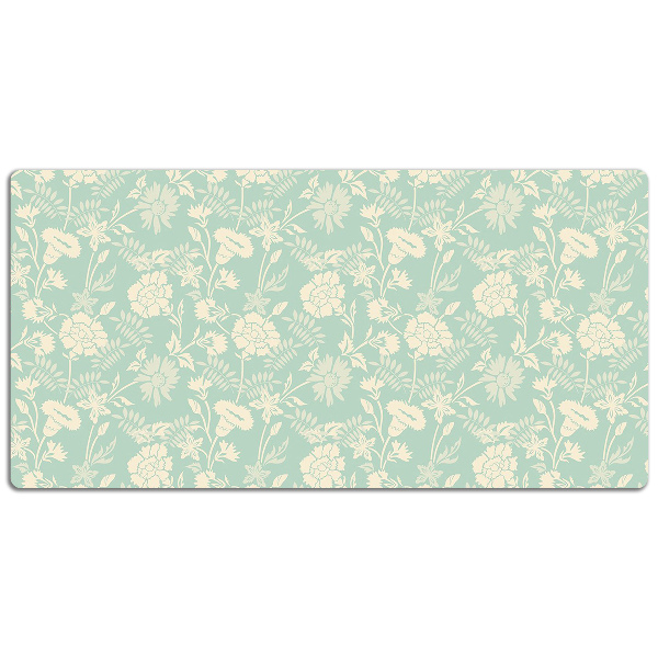 Tapis de bureau fleurs blanches