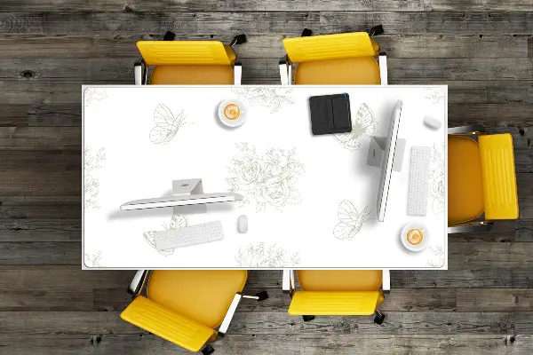 Tapis de bureau Papillons et fleurs