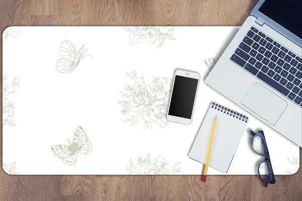 Tapis de bureau Papillons et fleurs