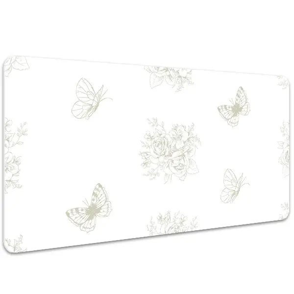 Tapis de bureau Papillons et fleurs