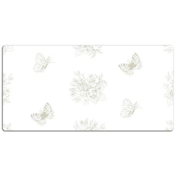 Tapis de bureau Papillons et fleurs