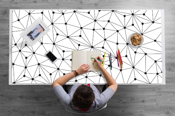 Tapis de bureau Tirets et points