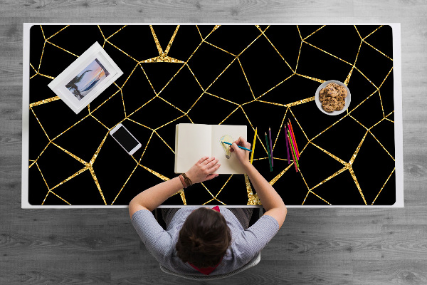 Sous-main bureau Mosaïque or et noire