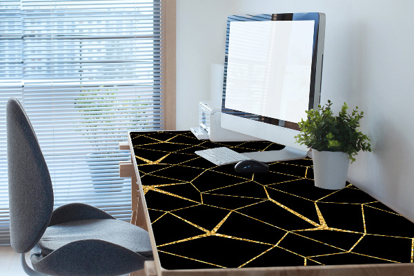 Sous-main bureau Mosaïque or et noire