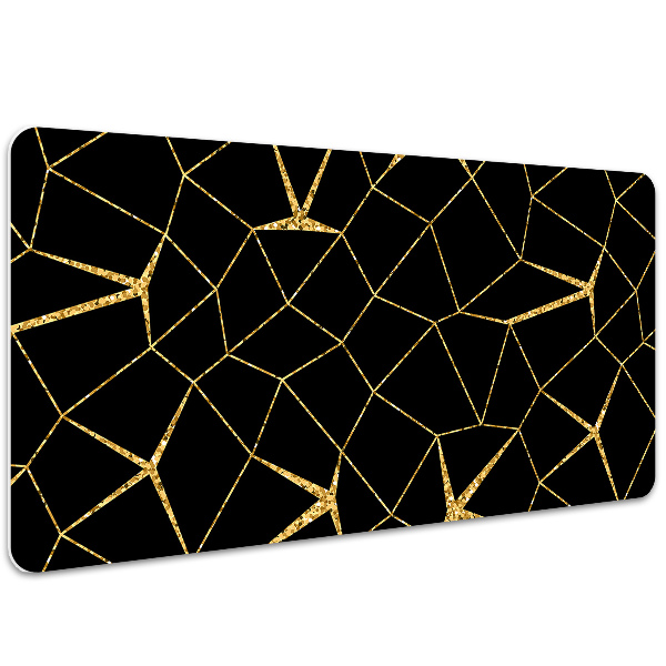 Sous-main bureau Mosaïque or et noire