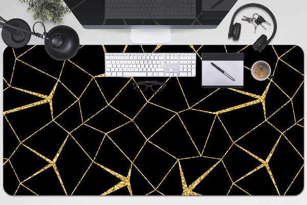 Sous-main bureau Mosaïque or et noire