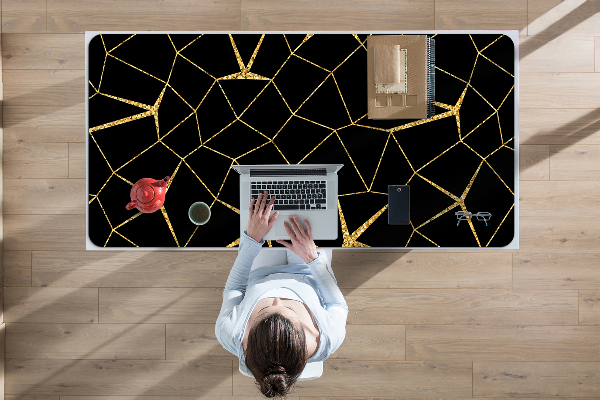Sous-main bureau Mosaïque or et noire