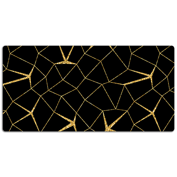 Sous-main bureau Mosaïque or et noire