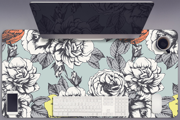 Tapis de bureau Roses et oiseaux