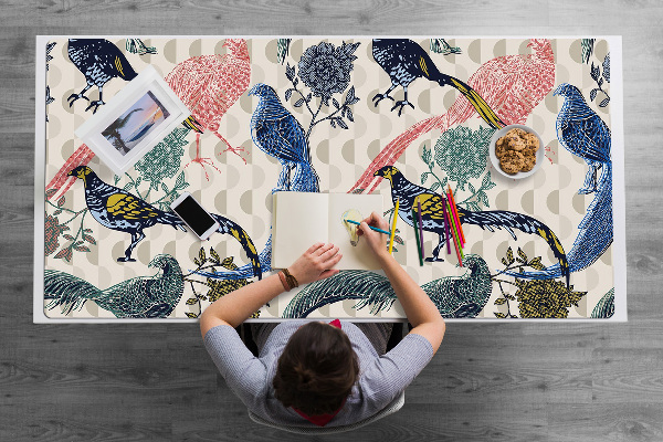 Sous-main bureau Quail peint