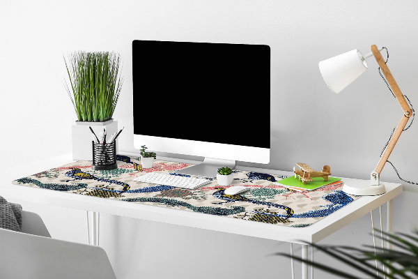 Sous-main bureau Quail peint