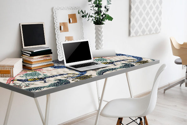 Sous-main bureau Quail peint