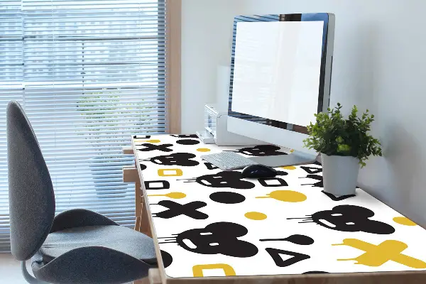 Sous-main bureau Graffiti noir et jaune