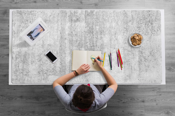 Sous main de bureau Béton gris
