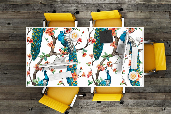 Tapis de bureau Paon coloré