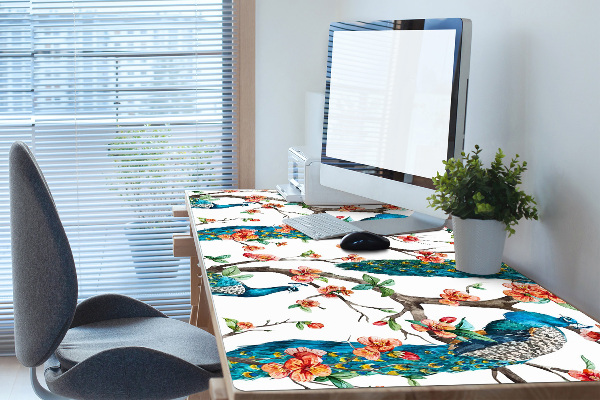 Tapis de bureau Paon coloré