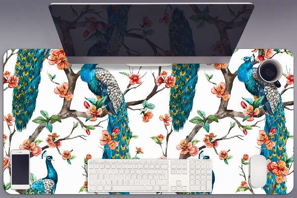 Tapis de bureau Paon coloré