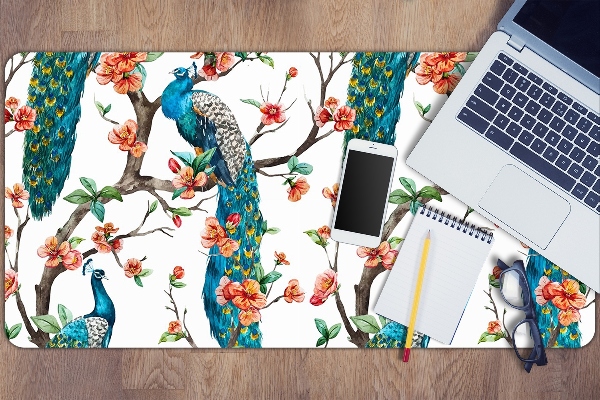 Tapis de bureau Paon coloré