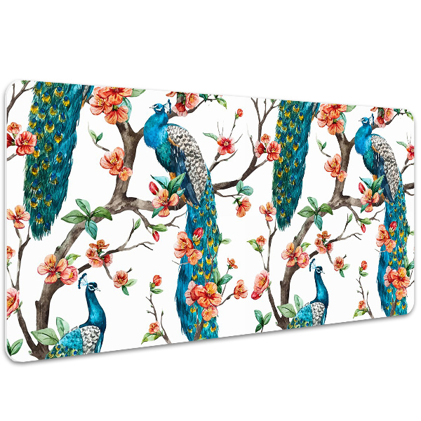 Tapis de bureau Paon coloré