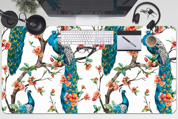 Tapis de bureau Paon coloré