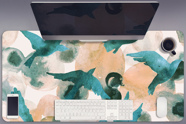 Sous-main bureau Oiseaux peints