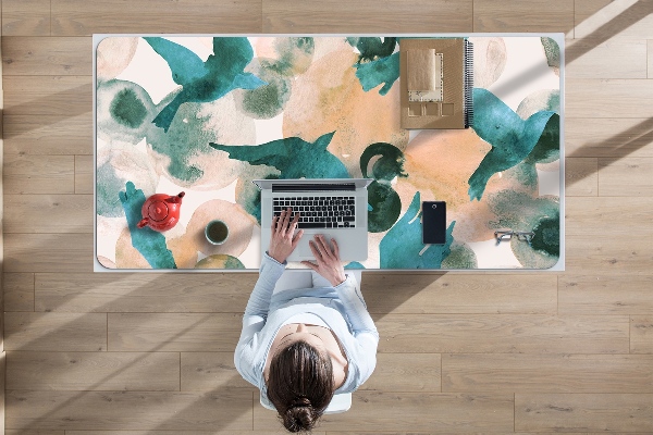 Sous-main bureau Oiseaux peints