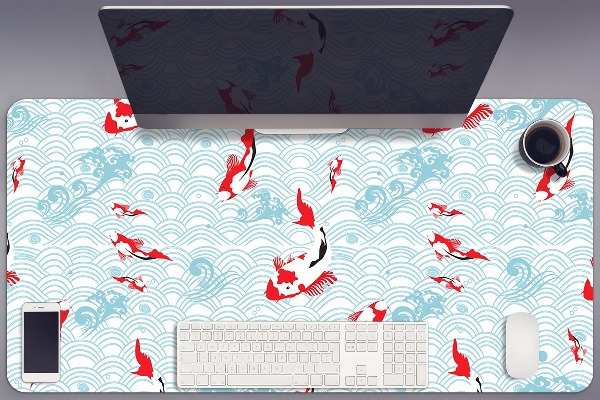 Sous main de bureau Carpe koi