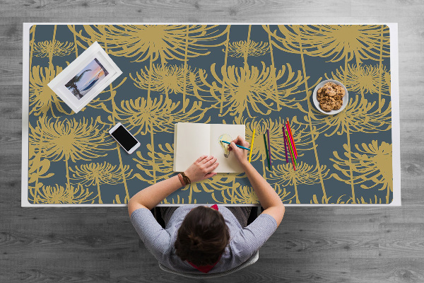 Tapis de bureau Fleurs dorées