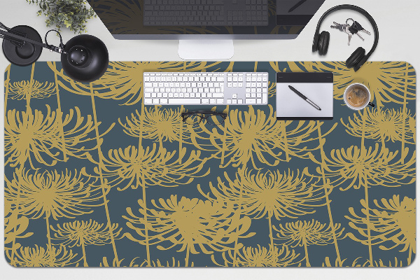 Tapis de bureau Fleurs dorées