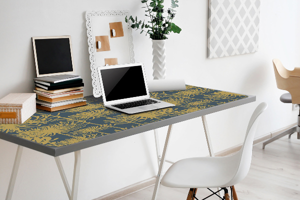 Tapis de bureau Fleurs dorées