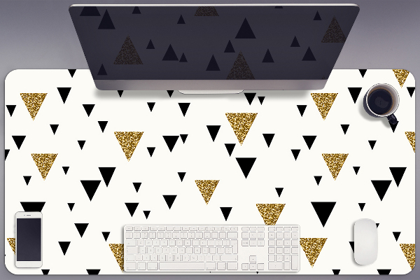 Sous-main bureau Triangles or et noir