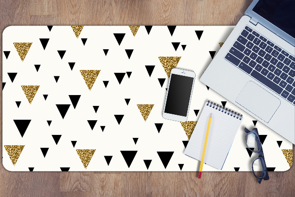 Sous-main bureau Triangles or et noir