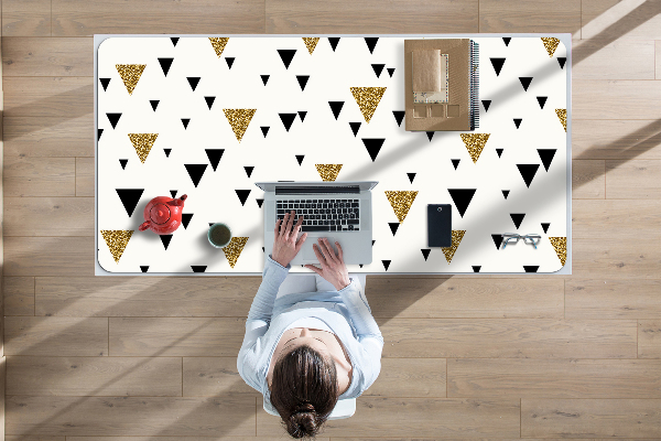 Sous-main bureau Triangles or et noir