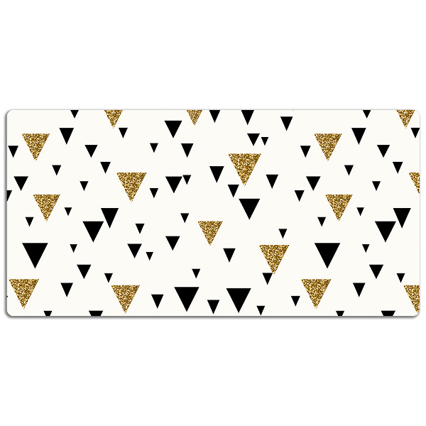 Sous-main bureau Triangles or et noir