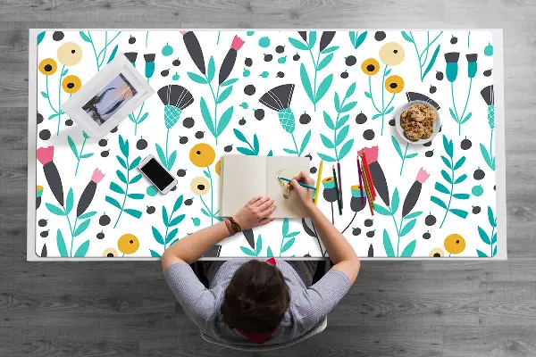 Sous-main bureau Fleurs scandinaves