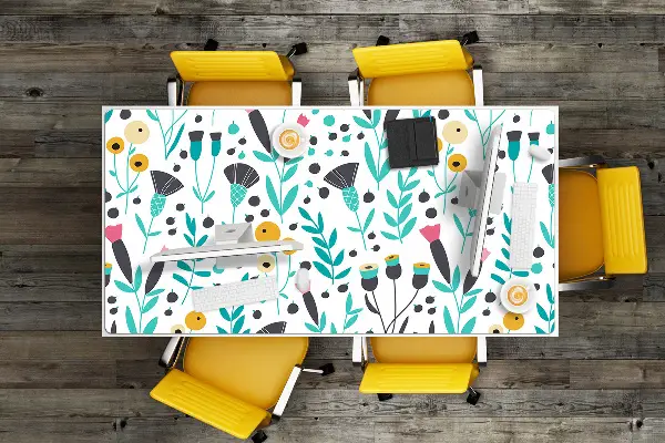 Sous-main bureau Fleurs scandinaves