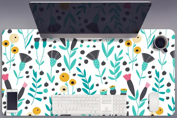 Sous-main bureau Fleurs scandinaves