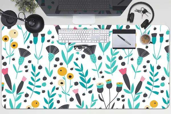 Sous-main bureau Fleurs scandinaves