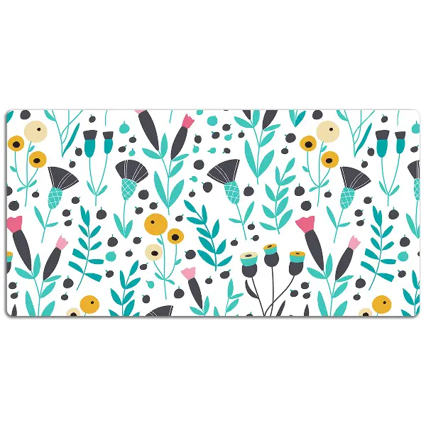 Sous-main bureau Fleurs scandinaves