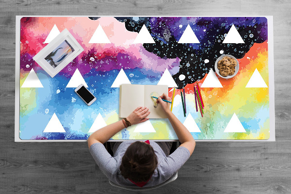Sous-main bureau Triangles cosmiques