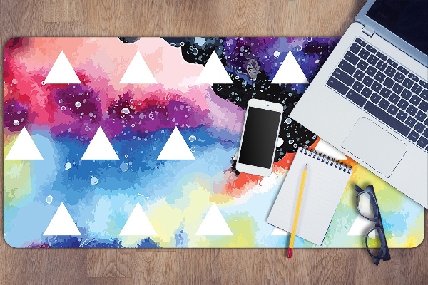 Sous-main bureau Triangles cosmiques
