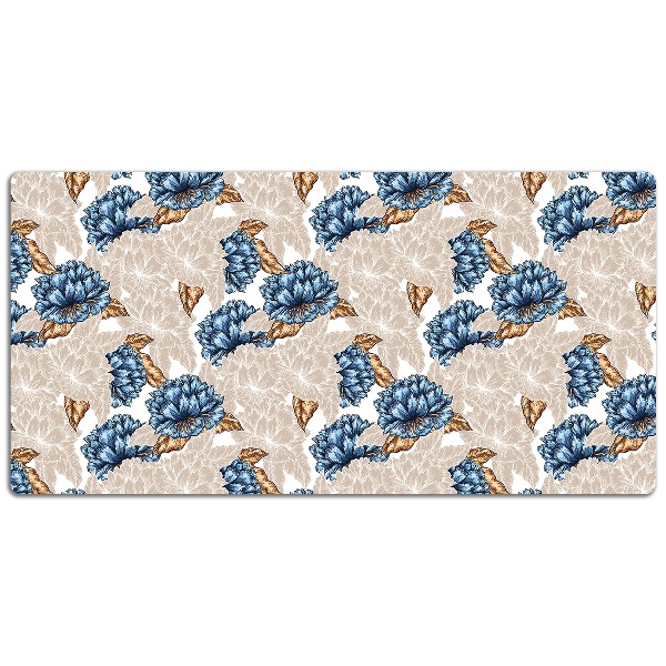 Protège bureau Fleurs bleues