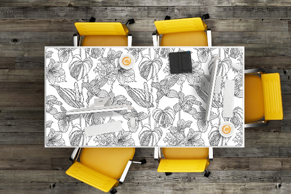 Sous-main bureau Contours de fleurs