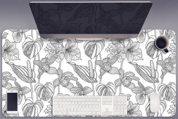 Sous-main bureau Contours de fleurs