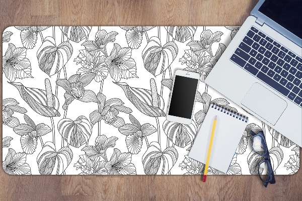 Sous-main bureau Contours de fleurs