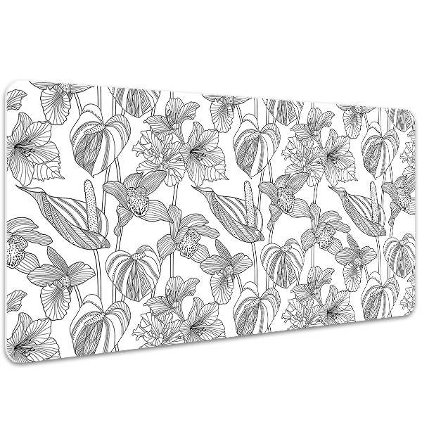 Sous-main bureau Contours de fleurs