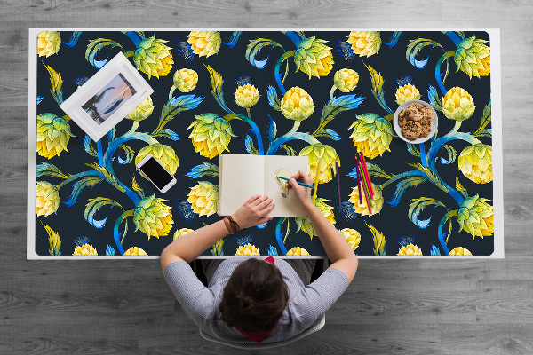 Sous-main bureau Fleurs d'artichaut